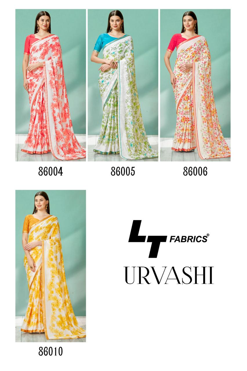 Urvashi By LT Fabrics 86001-86010 Printed Sarees Catalog